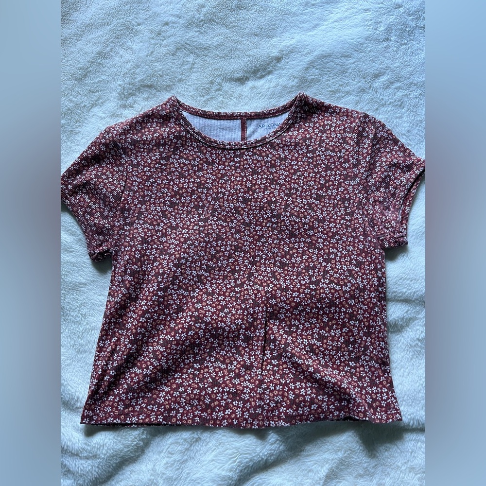 Arizona Jean Co Women’s T-Shirt Flower Print Size Large Juniors